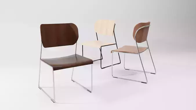 Wooden Chair with Metal