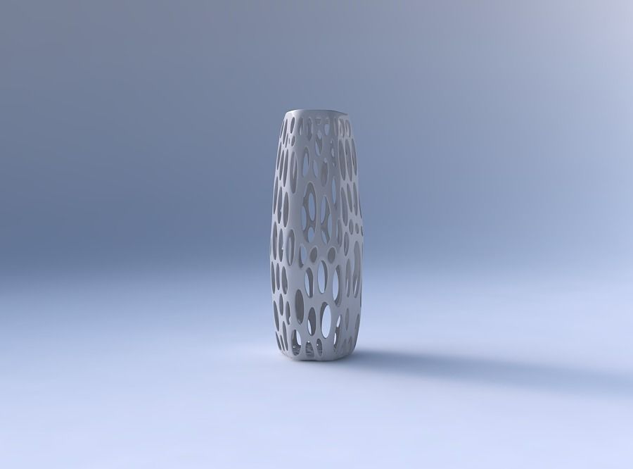 Vase squeezed hexagon with smooth organic lattice 3D print model_4