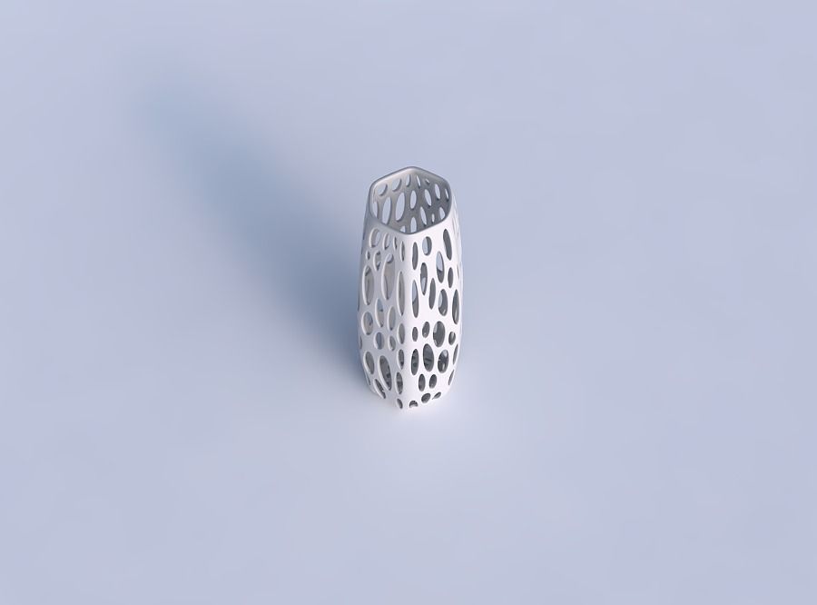 Vase squeezed hexagon with smooth organic lattice 3D print model_1