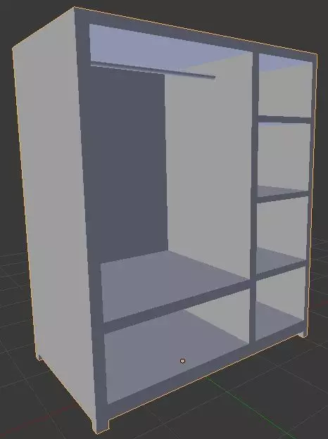 doorless Waderobe 3D model_0