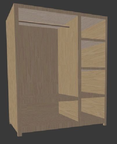 doorless Waderobe 3D model_1