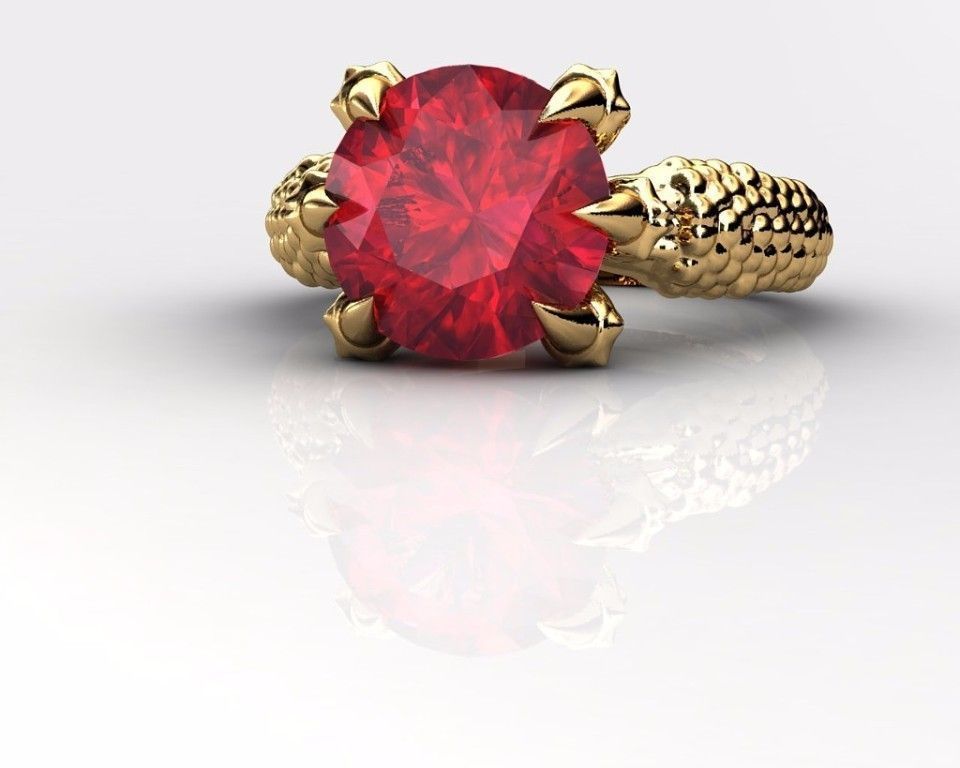 Ring dragon claw 3D print model_3