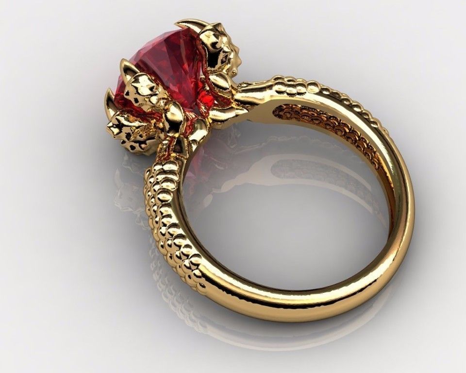 Ring dragon claw 3D print model_4