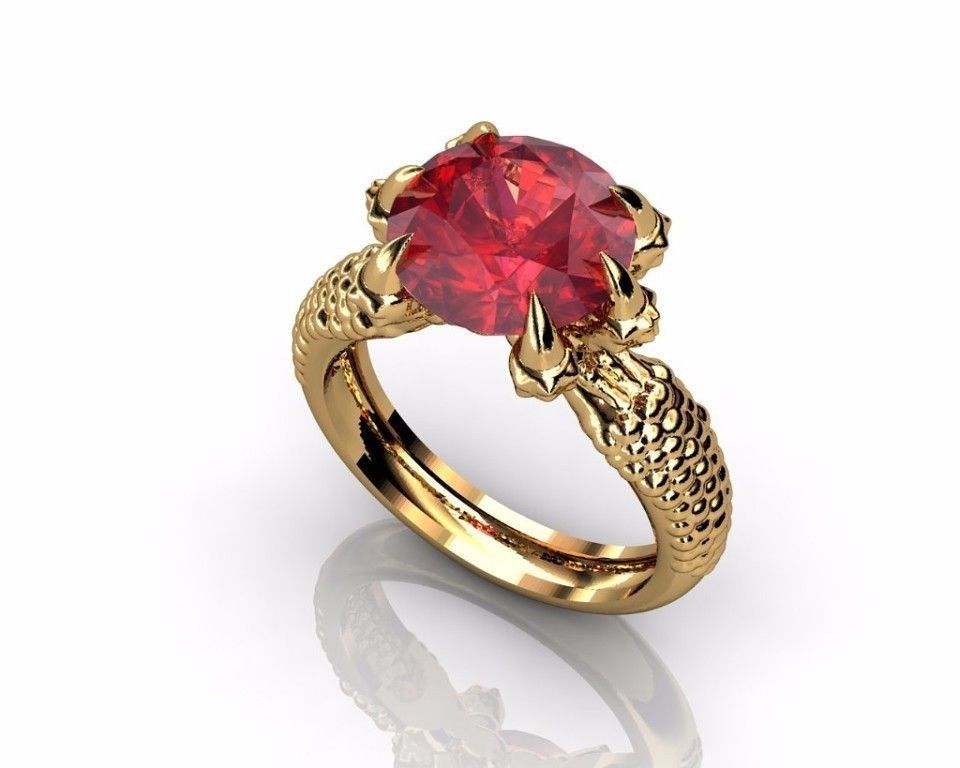 Ring dragon claw 3D print model_1