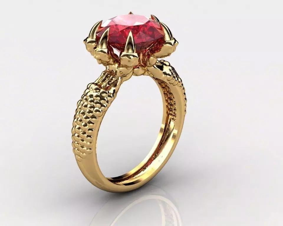 Ring dragon claw 3D print model_0