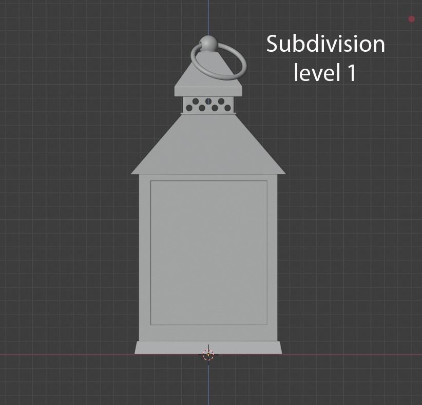 Realistic lantern with a candle Low-poly 3D model_7