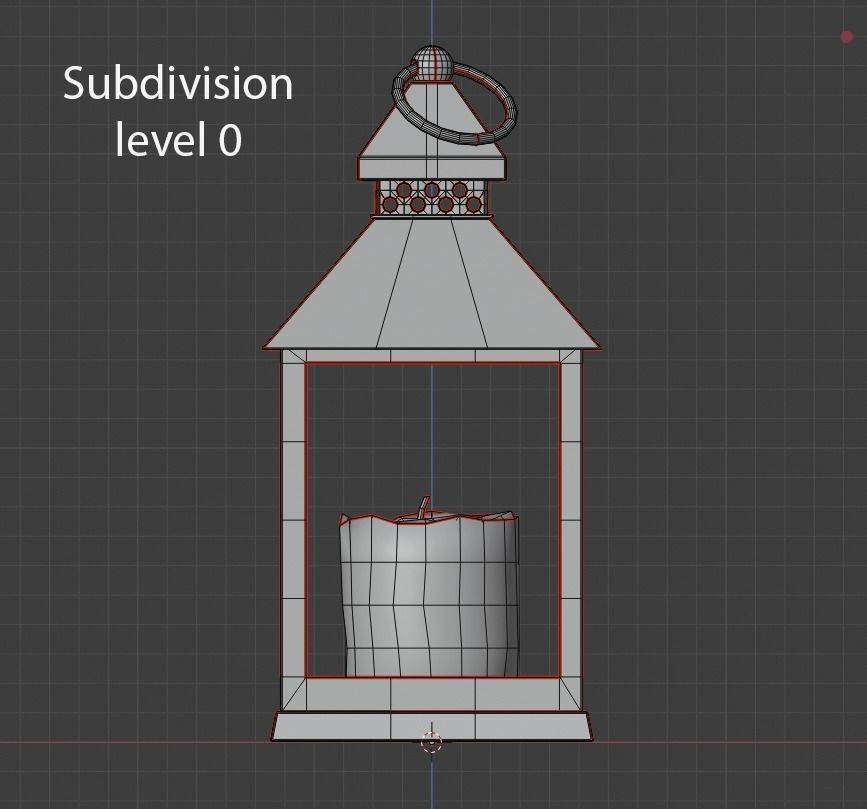 Realistic lantern with a candle Low-poly 3D model_4
