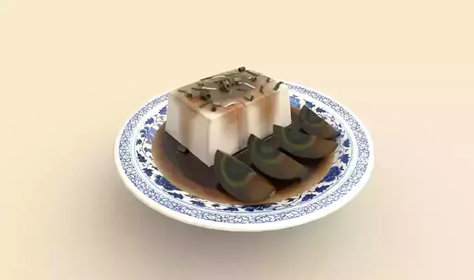 Asia food Preserved egg tofu Low-poly 3D model