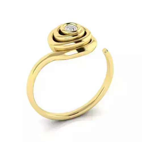 Spiral ring with gem