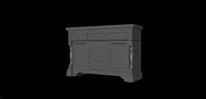 CUPBORAD Low poly model chest of drawers