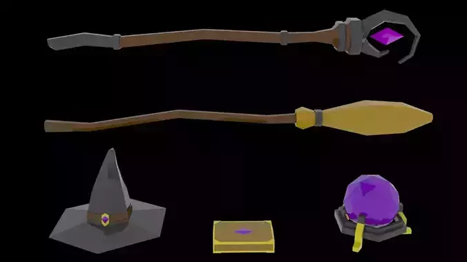 Low Poly Mage Pack Low-poly 3D model