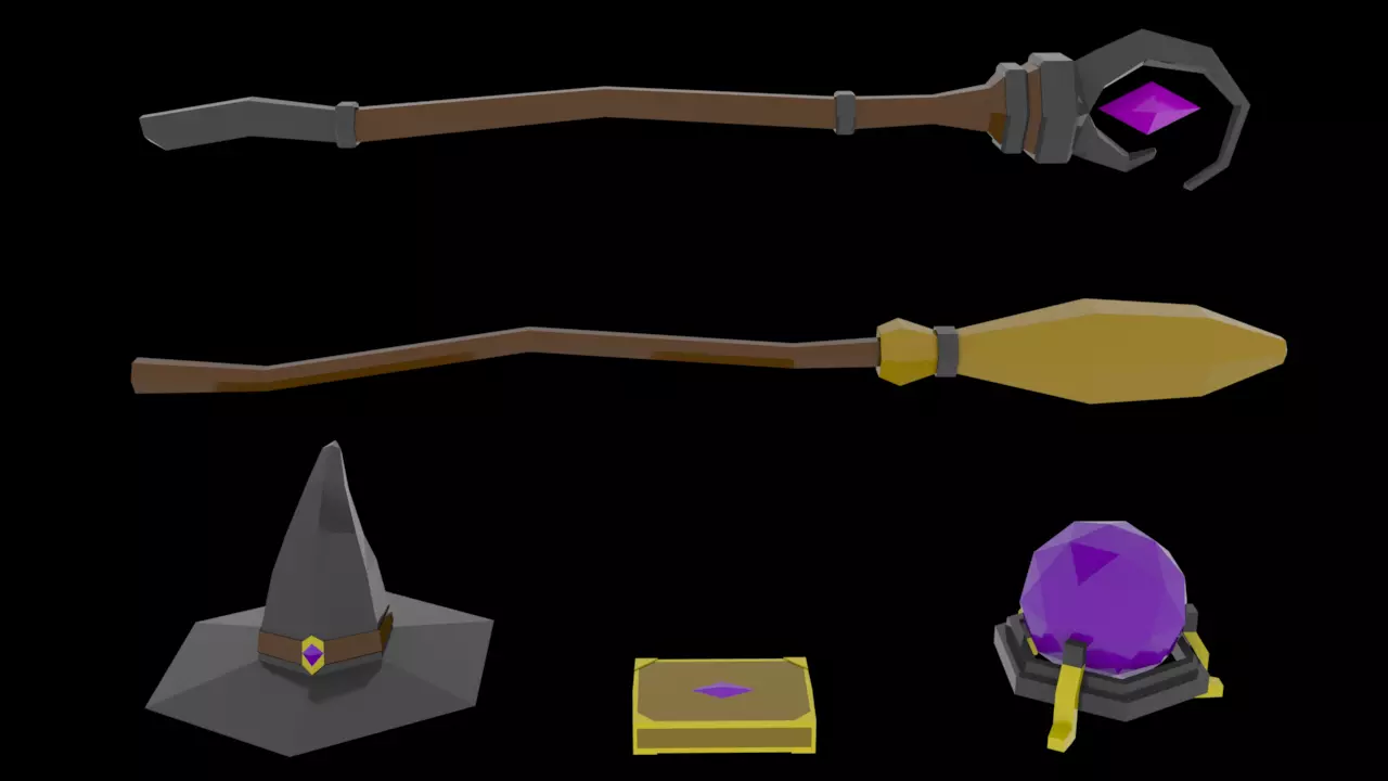 Low Poly Mage Pack Low-poly 3D model