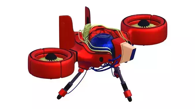 space battle drone Low-poly 3D model