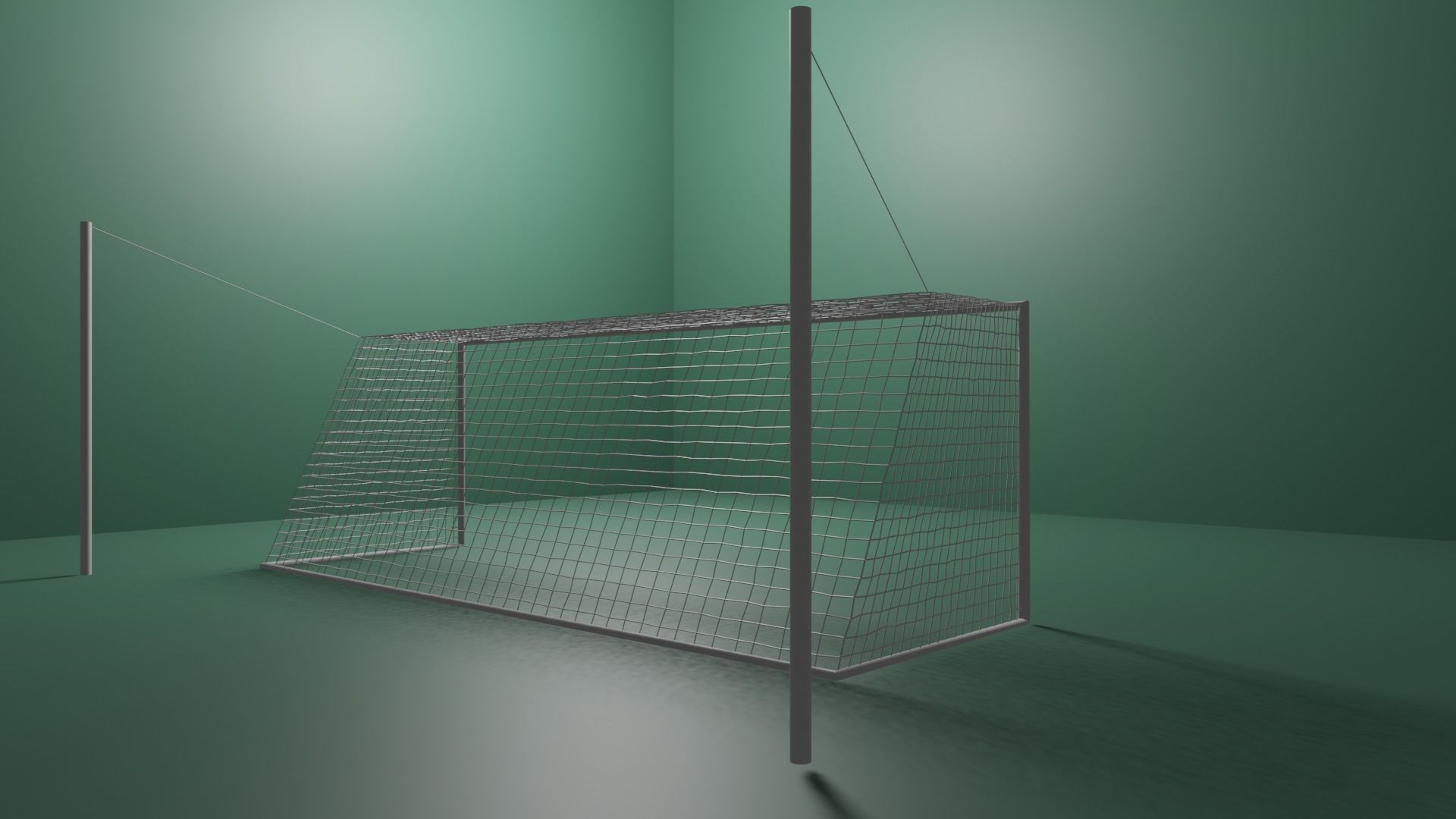 Football Goal with FIFA Dimensions 3D model_1