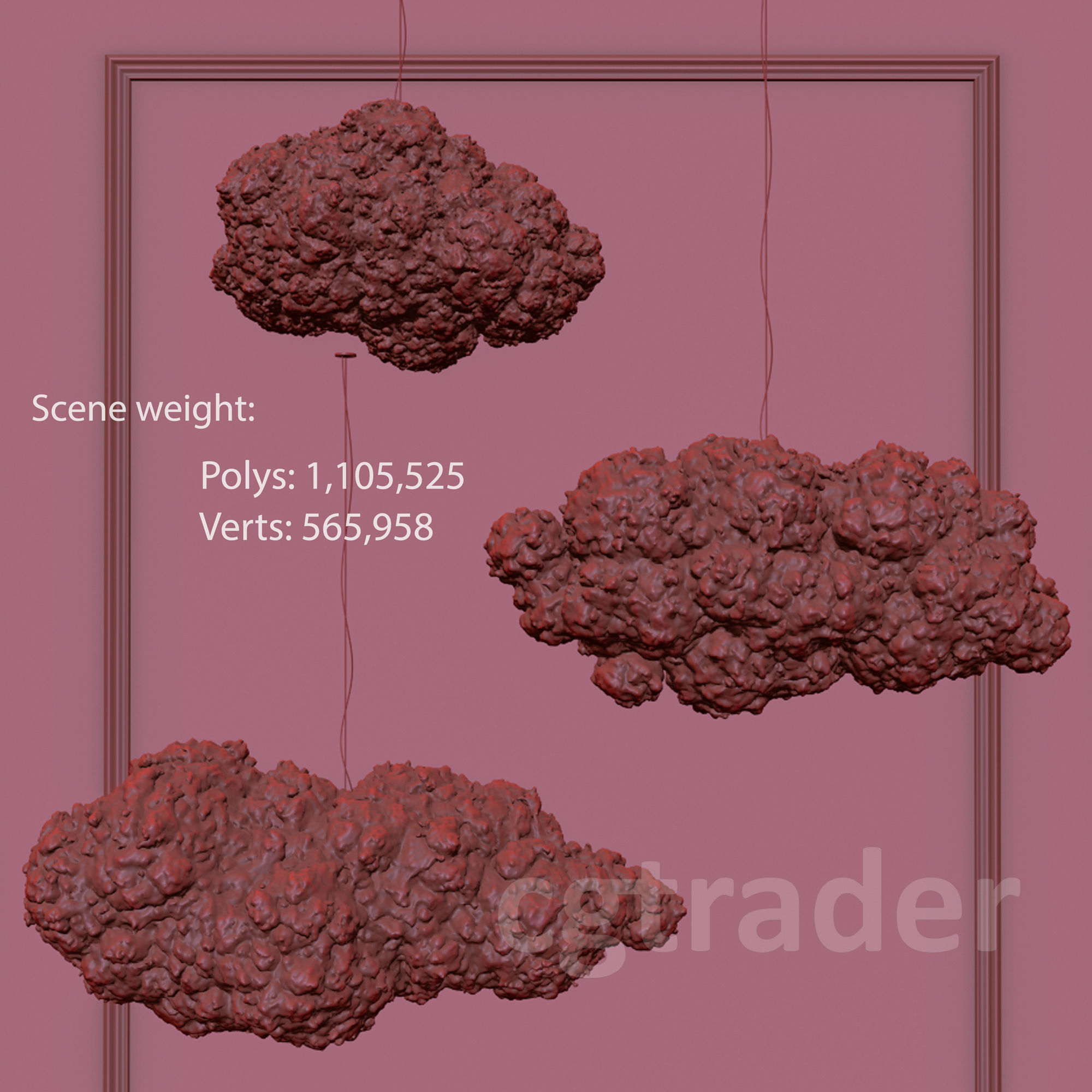 Cotton Clouds Light 3D model_2