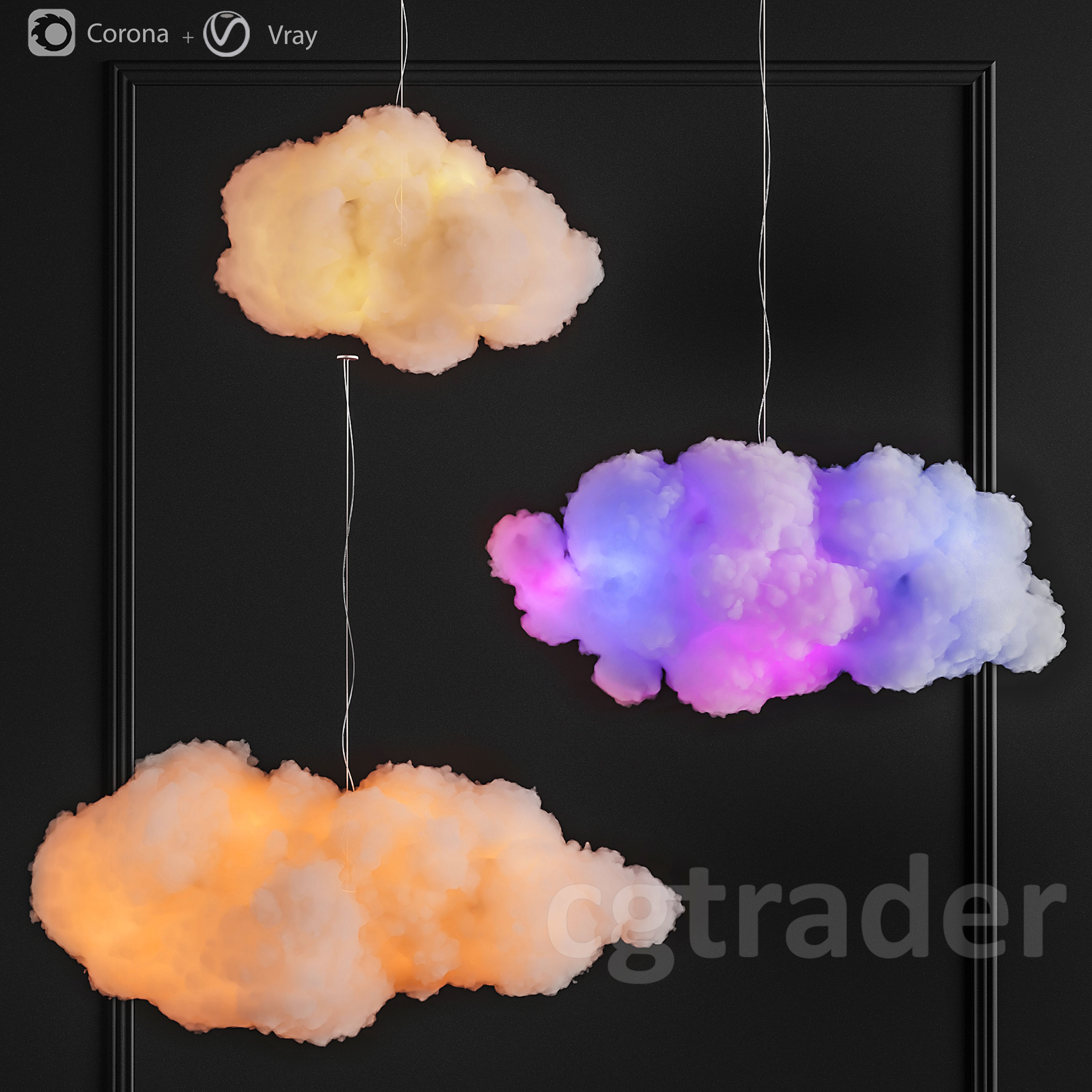 Cotton Clouds Light 3D model_1