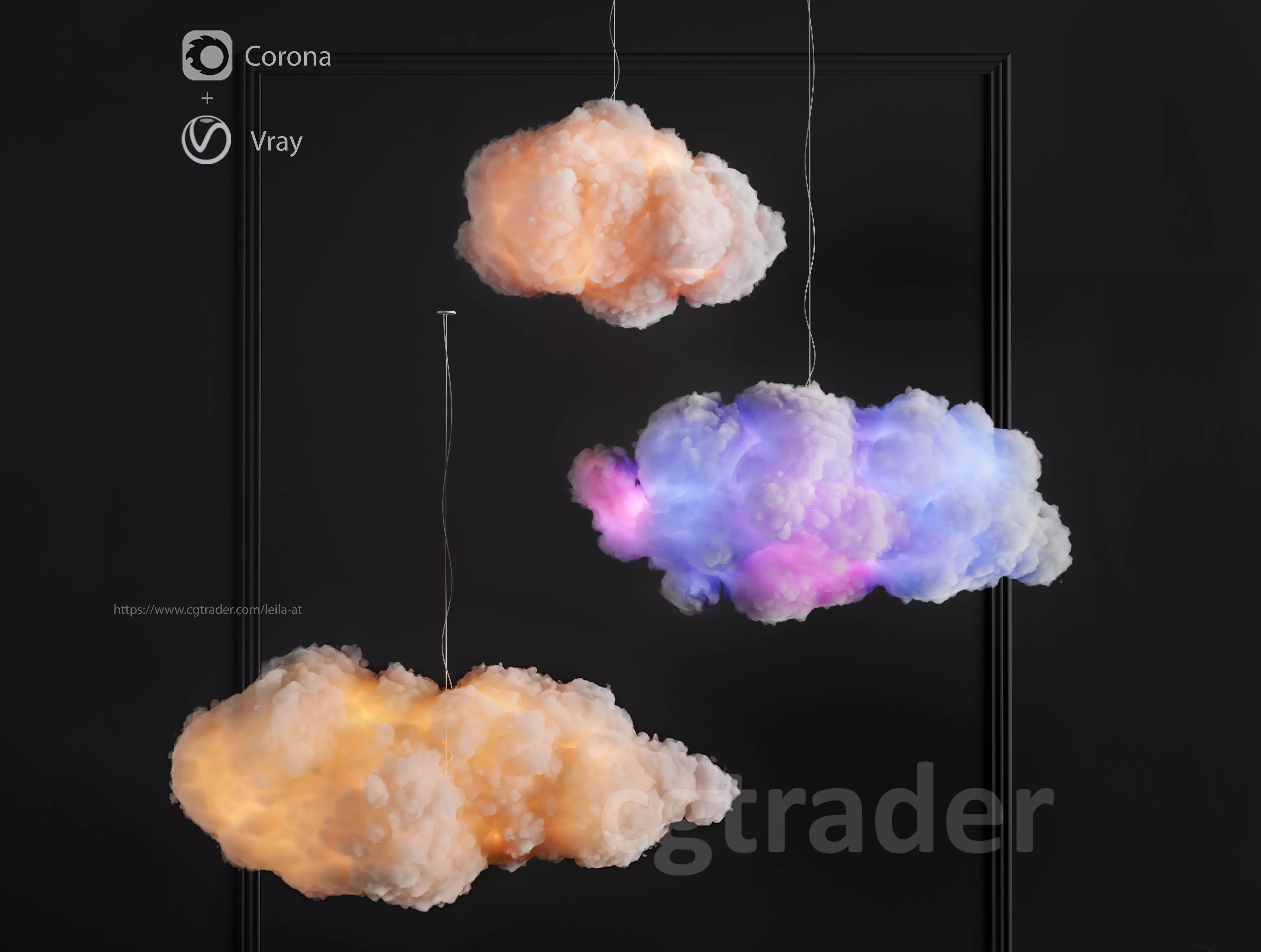 Cotton Clouds Light 3D model_0