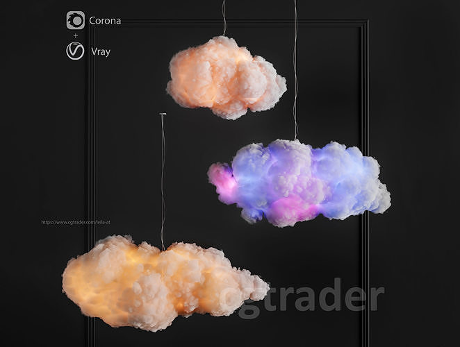  Cotton Clouds Light 3D model