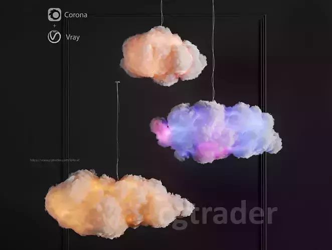  Cotton Clouds Light 3D model