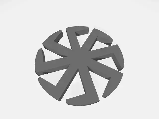 Kolovrat logo with star in middle 3D print model