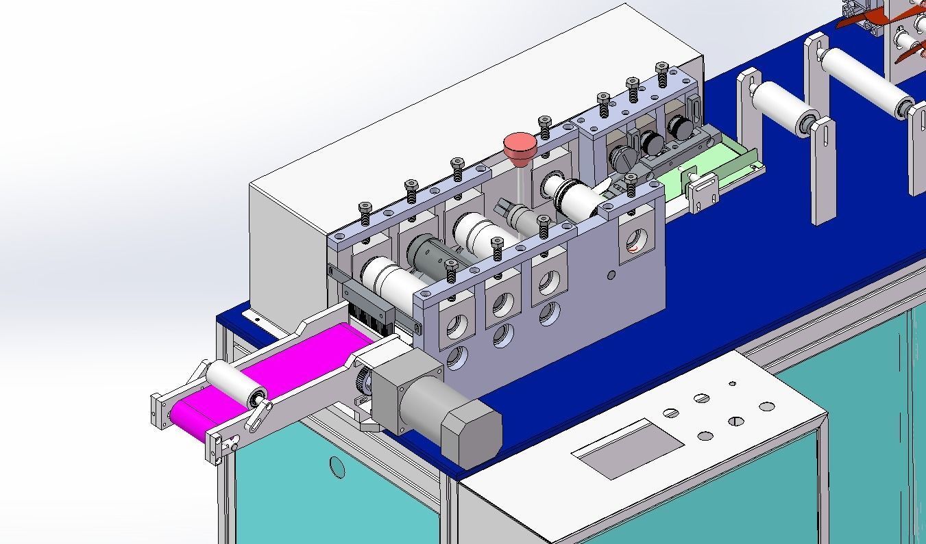 Flat mask one drag two external ear strap machine 3D model_18