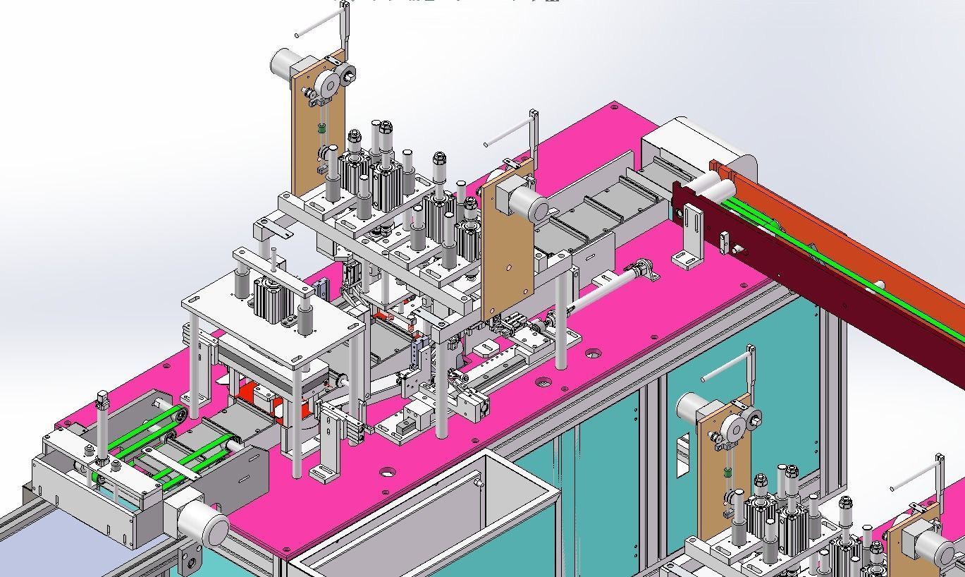 Flat mask one drag two external ear strap machine 3D model_3