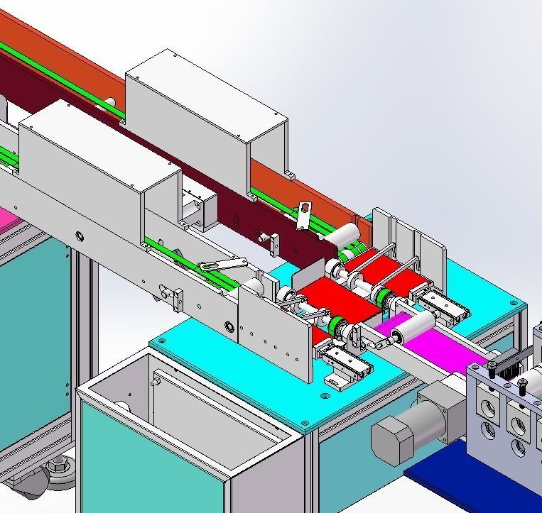 Flat mask one drag two external ear strap machine 3D model_7