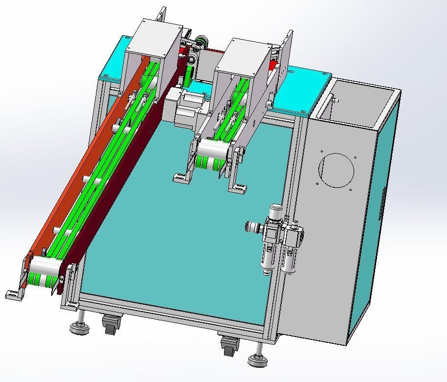 Flat mask one drag two external ear strap machine 3D model_20
