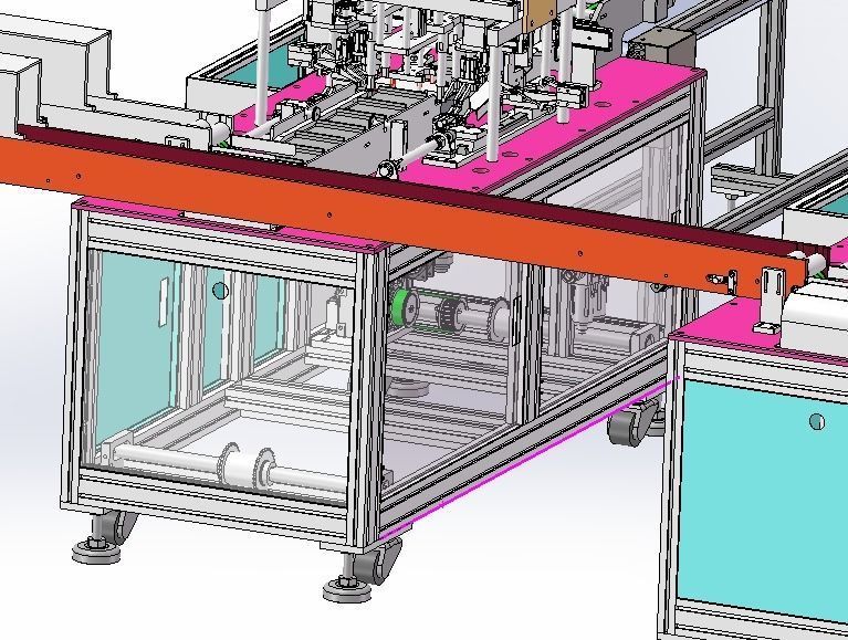 Flat mask one drag two external ear strap machine 3D model_9