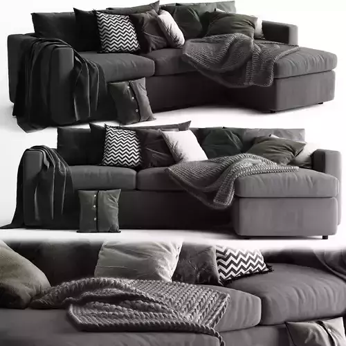 Vimle Sofa 3 Seats Chaise Longue 3D model