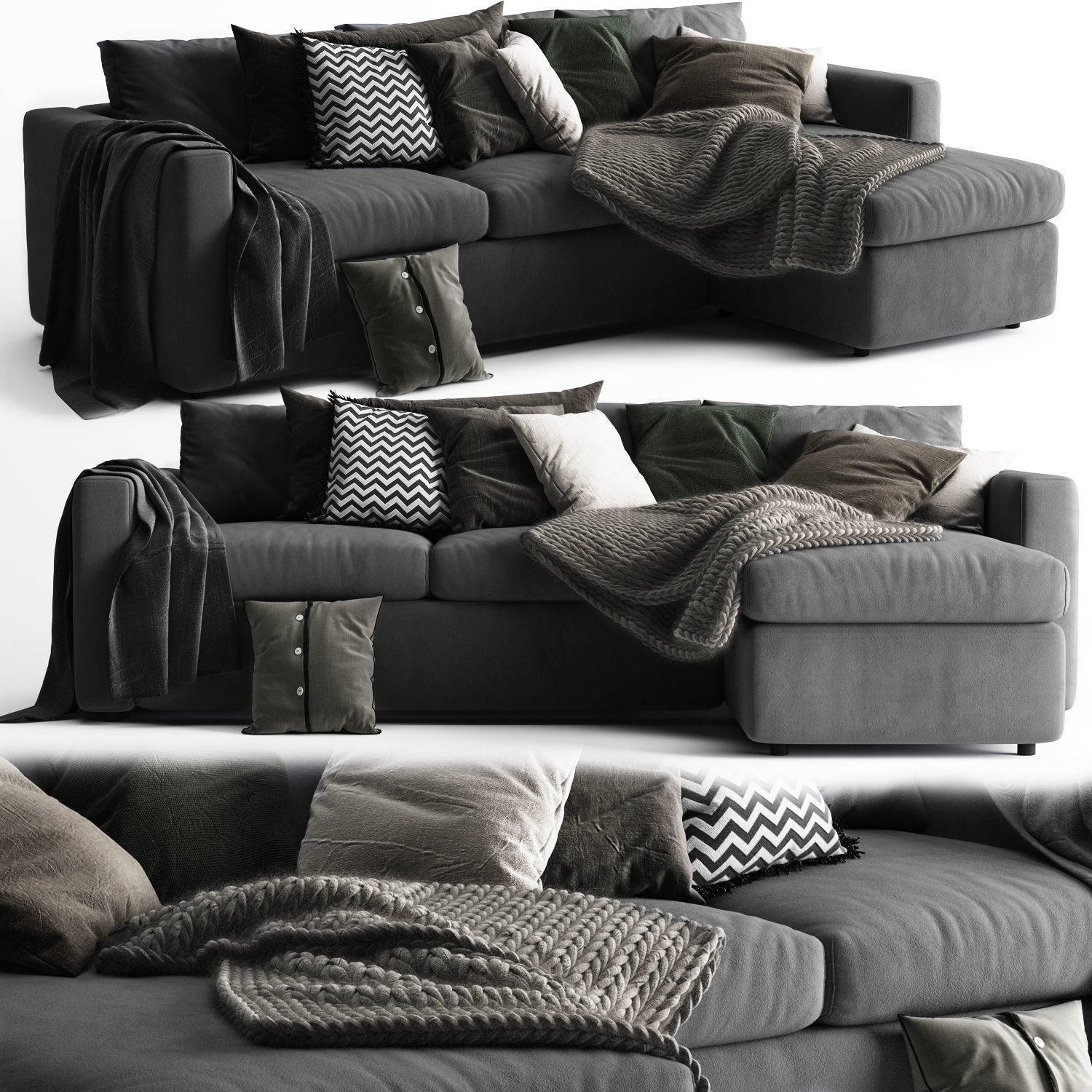 Vimle Sofa 3 Seats Chaise Longue