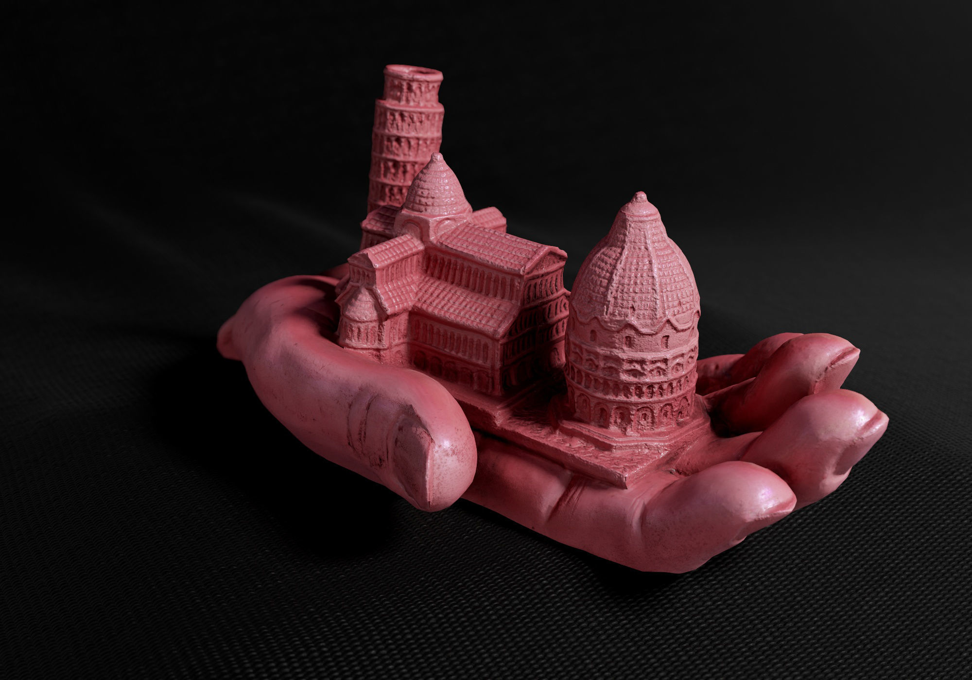 Decoration - Kitsch Di Pisa  Statue 01 - Low-poly 3D model_11