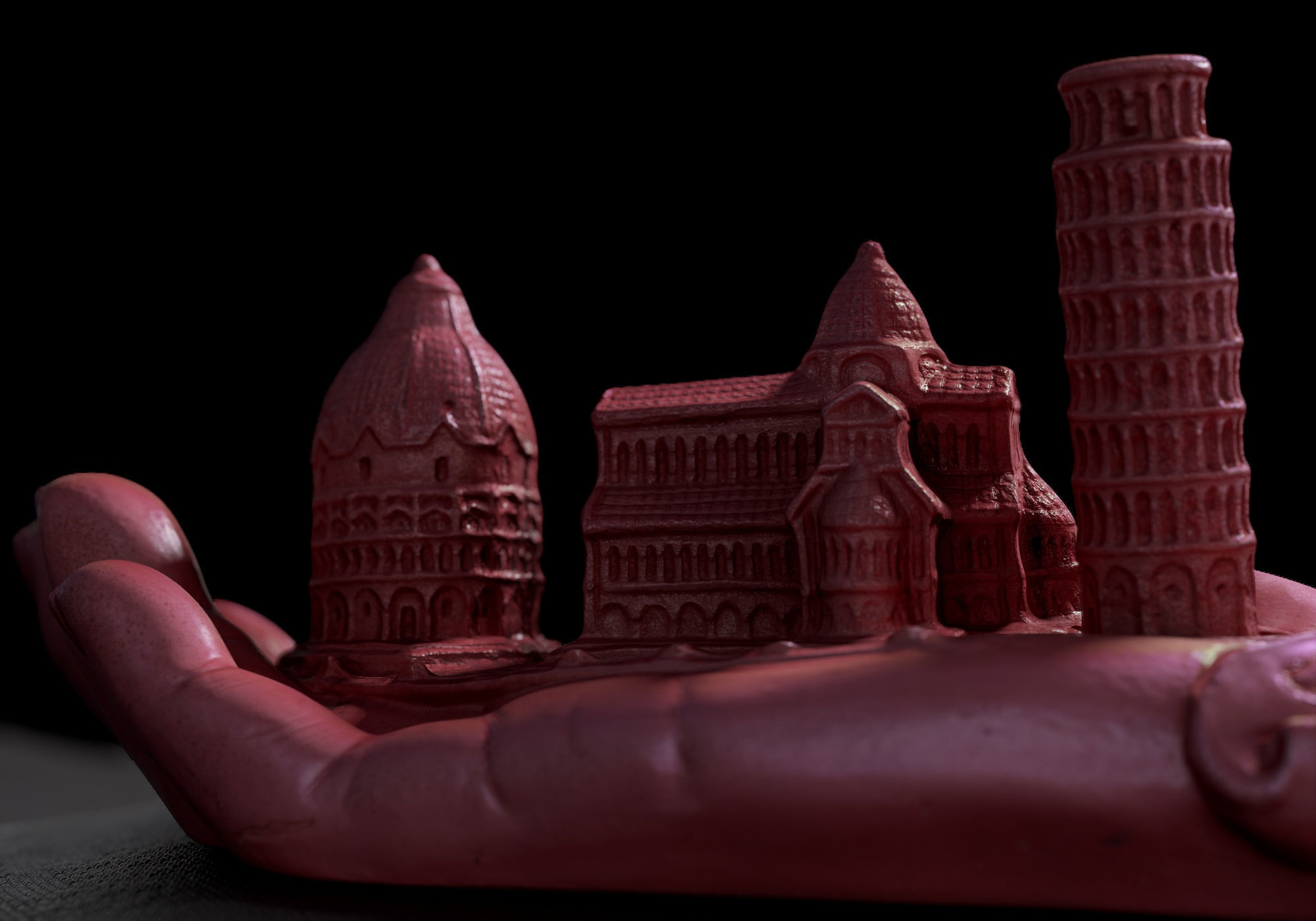 Decoration - Kitsch Di Pisa  Statue 01 - Low-poly 3D model_37