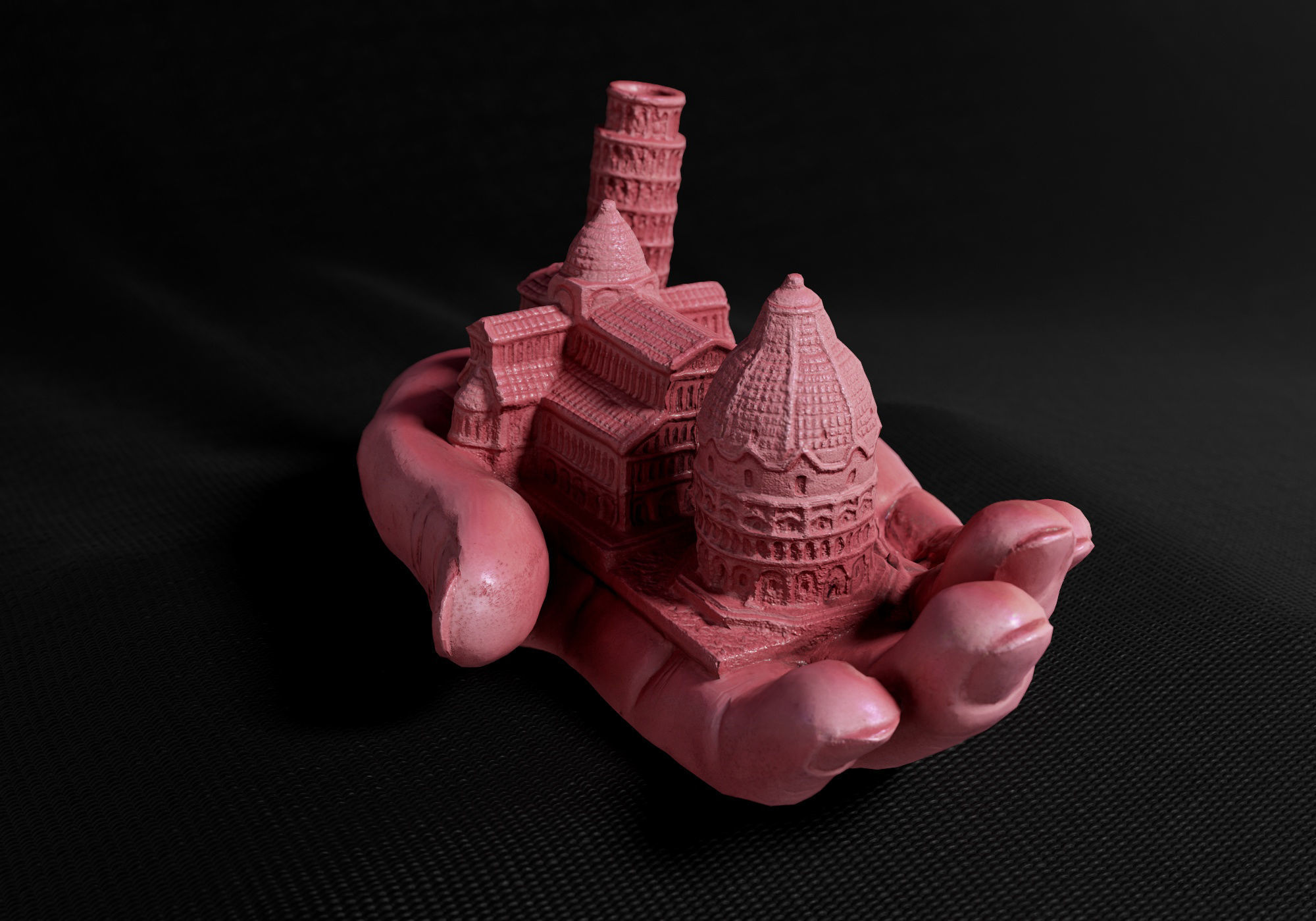 Decoration - Kitsch Di Pisa  Statue 01 - Low-poly 3D model_10