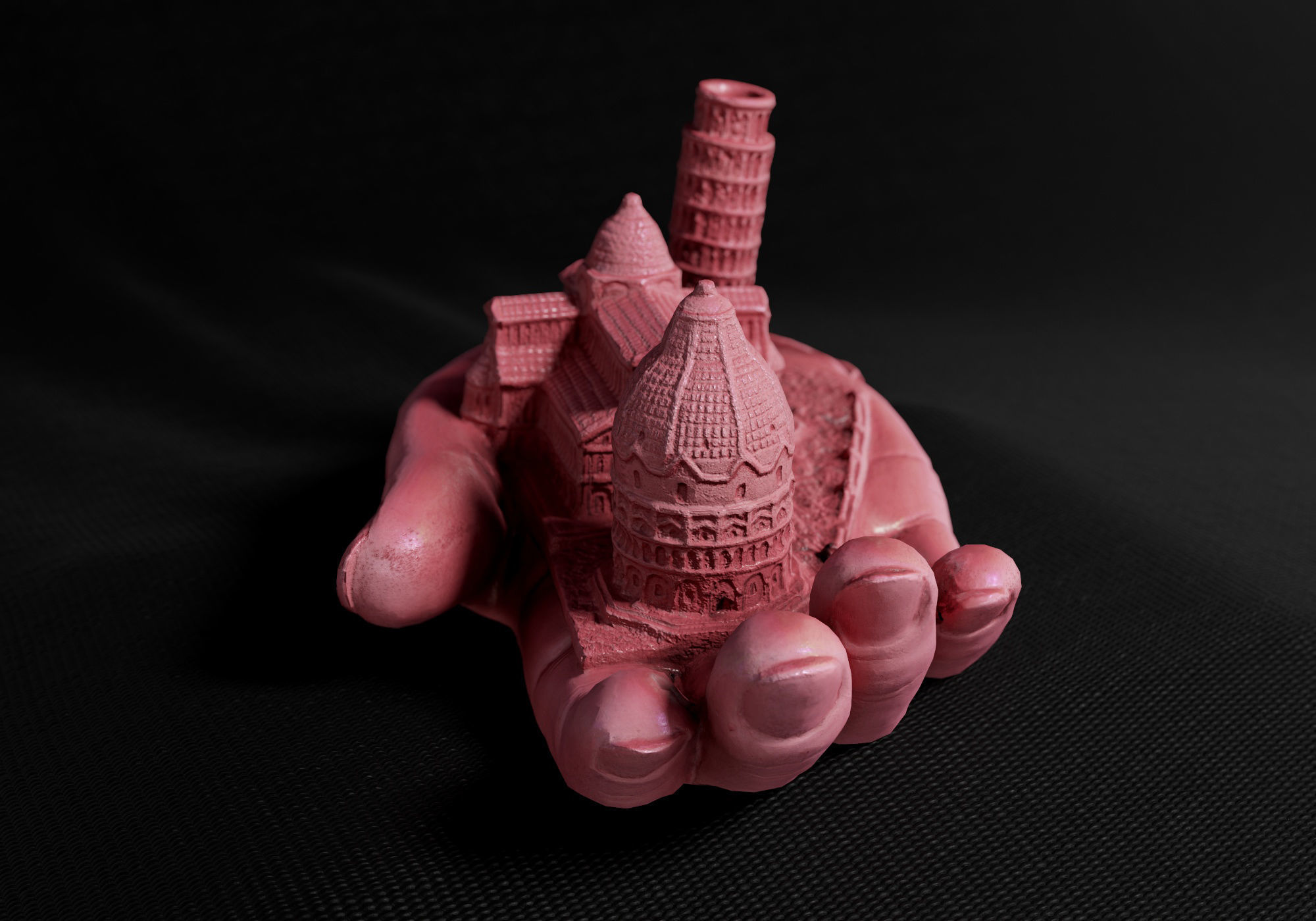 Decoration - Kitsch Di Pisa  Statue 01 - Low-poly 3D model_9