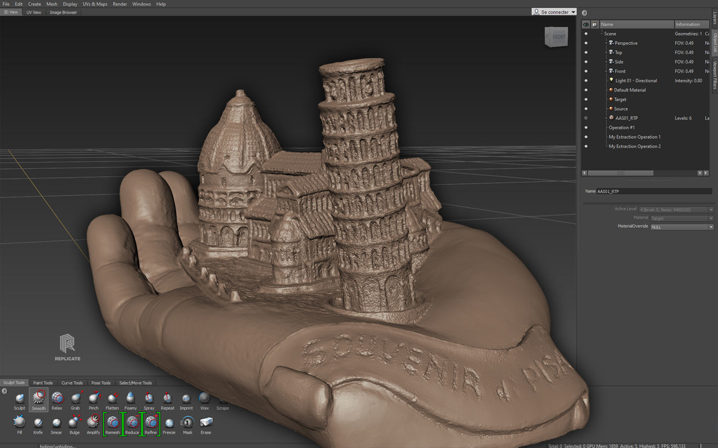 Decoration - Kitsch Di Pisa  Statue 01 - Low-poly 3D model_41