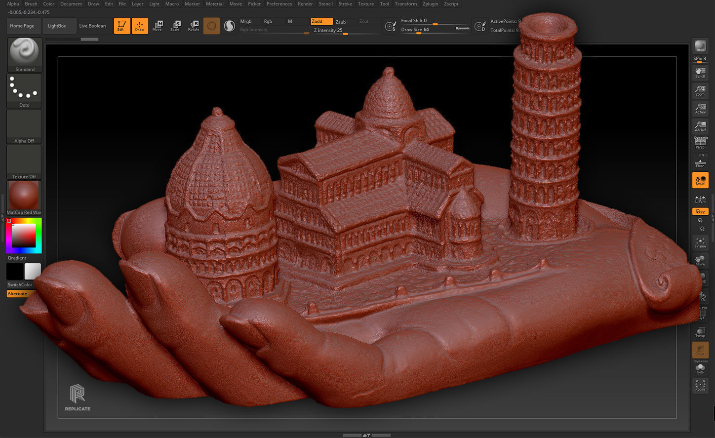 Decoration - Kitsch Di Pisa  Statue 01 - Low-poly 3D model_42