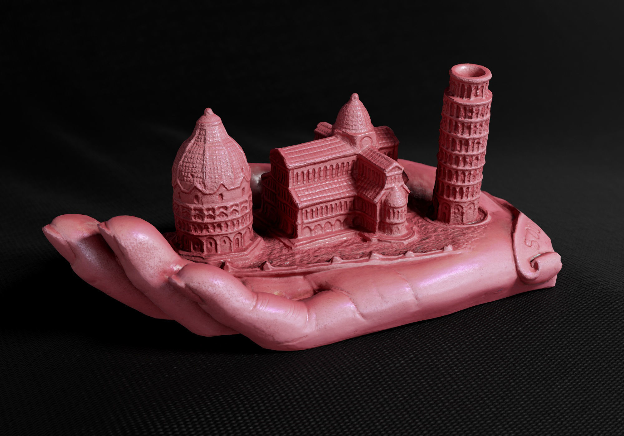 Decoration - Kitsch Di Pisa  Statue 01 - Low-poly 3D model_5
