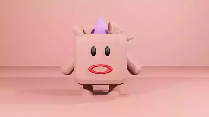  Virus cube character 3D model