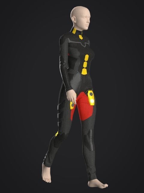 Sci-Fi Future Suit - 38 Marvelous Designer and Clo3D 3D model_4