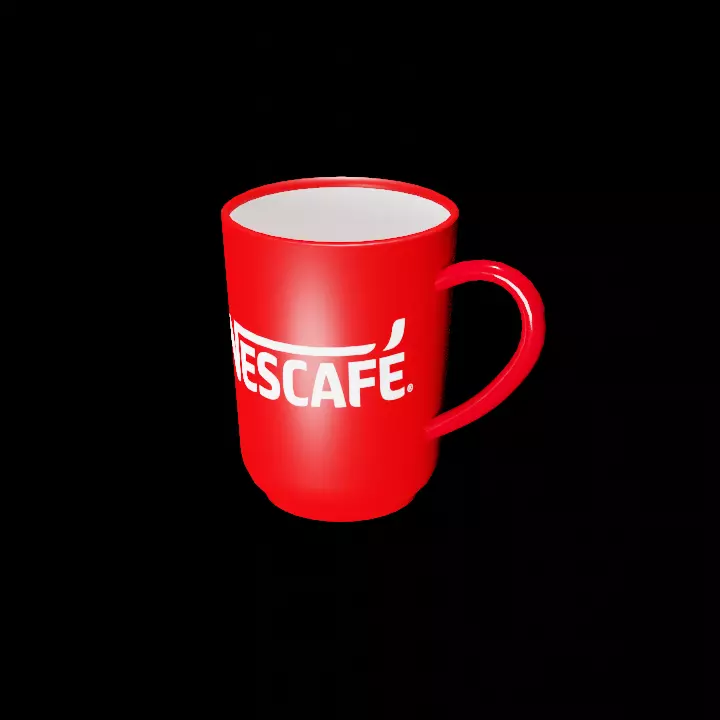 Ceramic Coffee mug with Nescafe logo Free 3D model