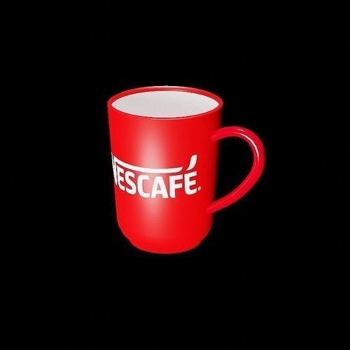 Ceramic Coffee mug  with Nescafe logo  Free 3D model