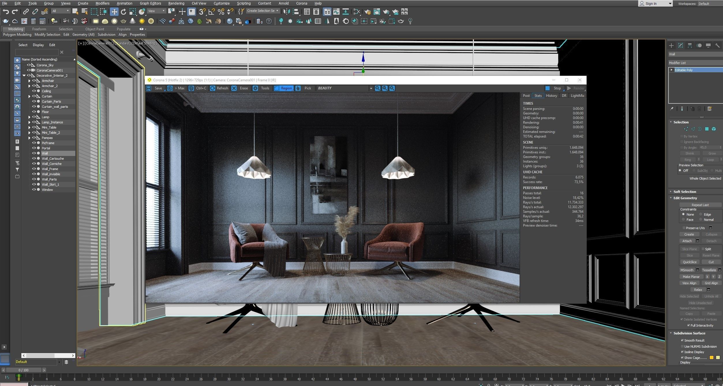 CA - Simple Livingroom - Darkroom 3D model_7