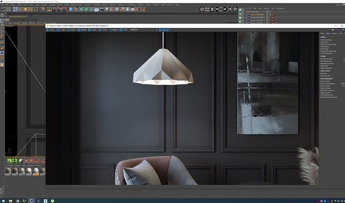 CA - Simple Livingroom - Darkroom 3D model 7