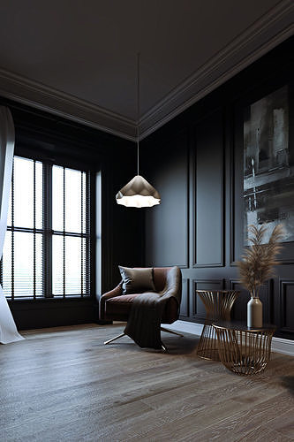 CA - Simple Livingroom - Darkroom 3D model 3