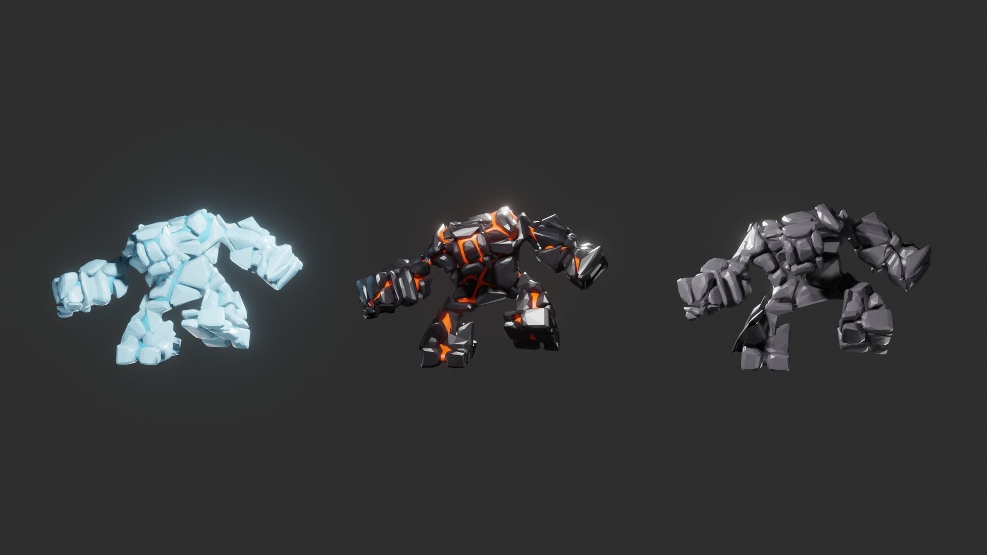 Game monsters collection Low-poly 3D model_13