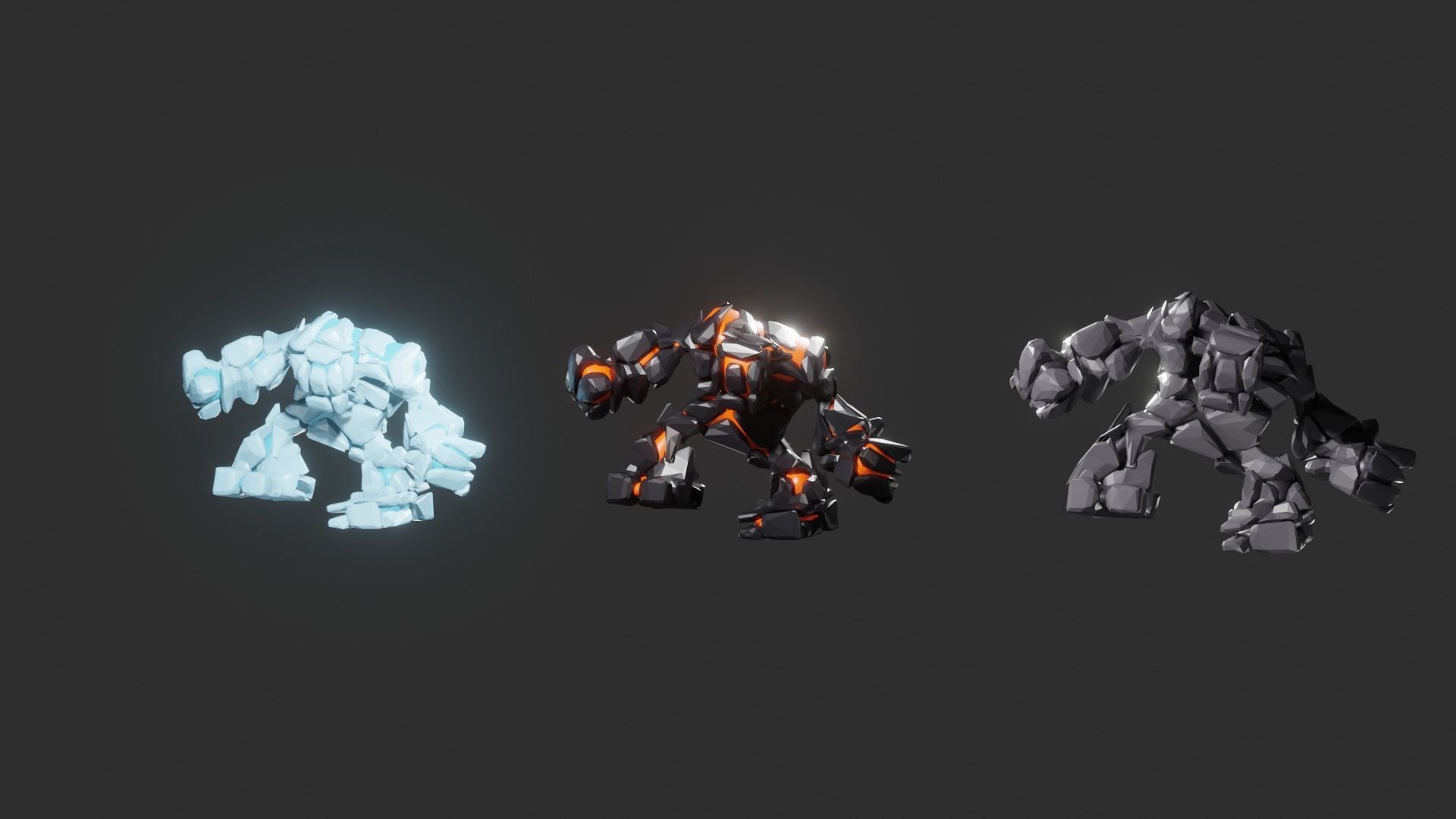 Game monsters collection Low-poly 3D model_14