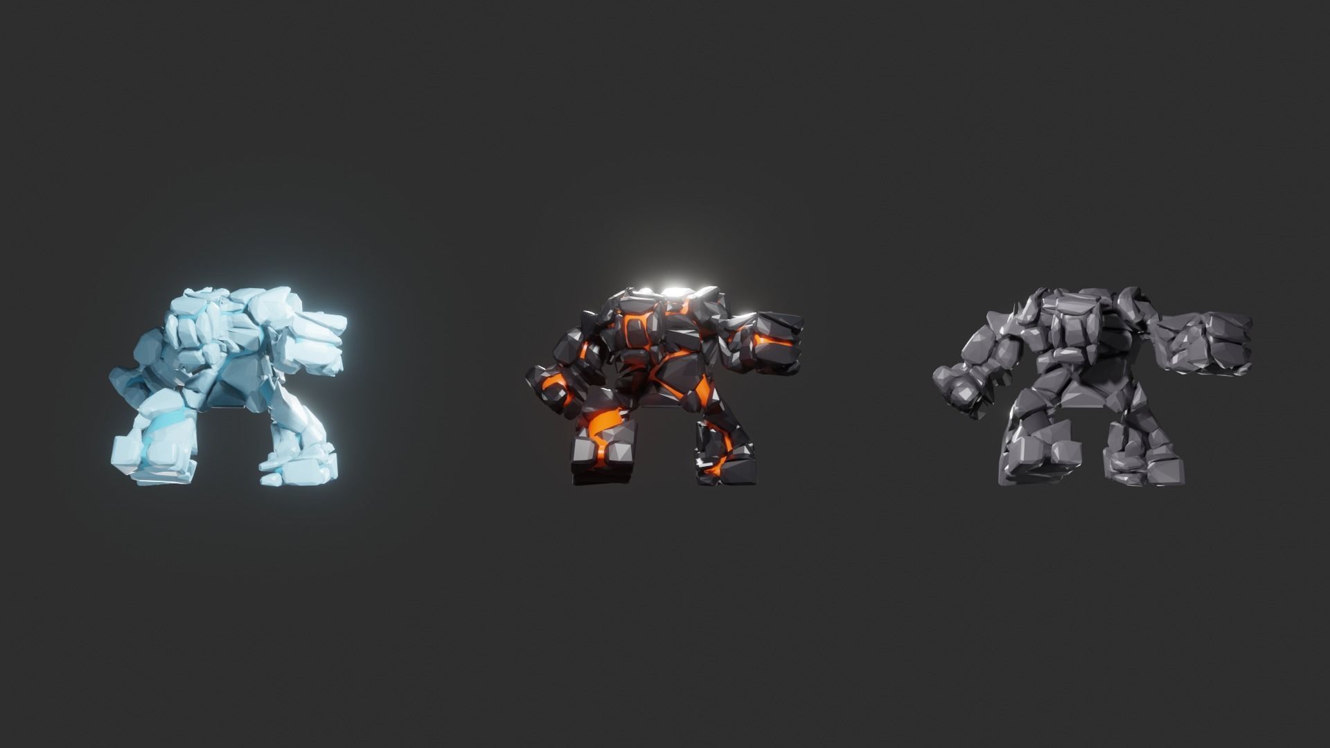 Game monsters collection Low-poly 3D model_5