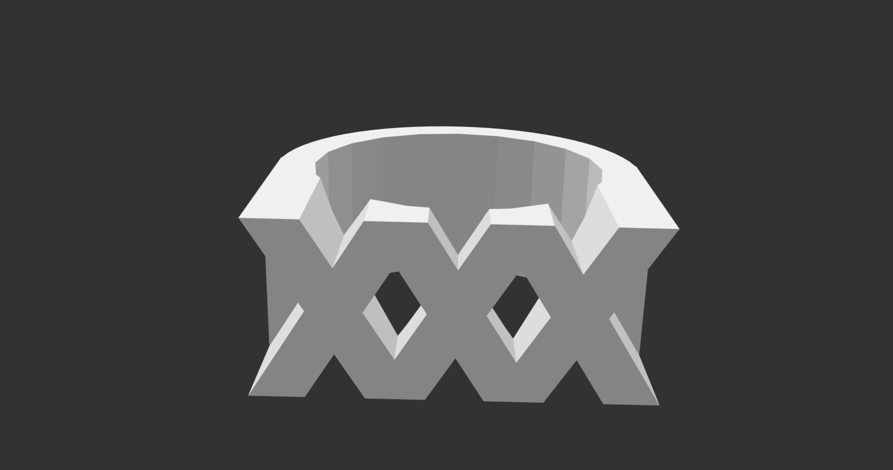 Triple x ring 3D print model_4