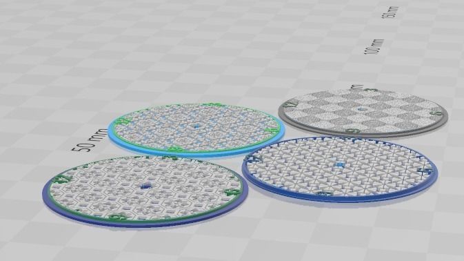 Set of four Delft Pattern Style Watch Dials for Enameling 3D print model_4